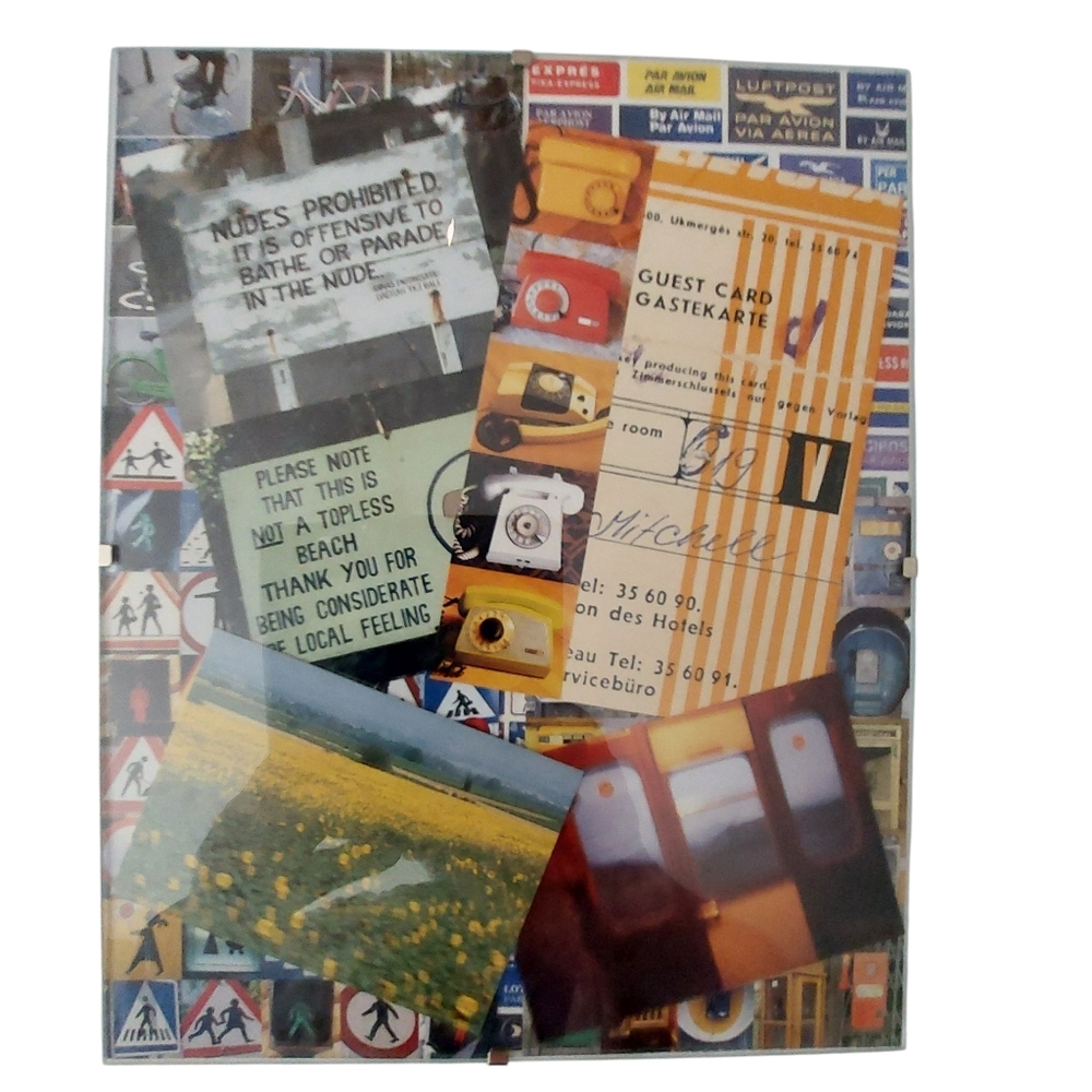 Colorful Handmade Collage Travel Art Print Original
